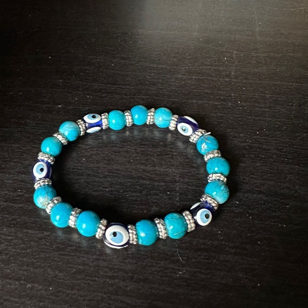 Blue Turkish Inspired Evil Eye Bracelet